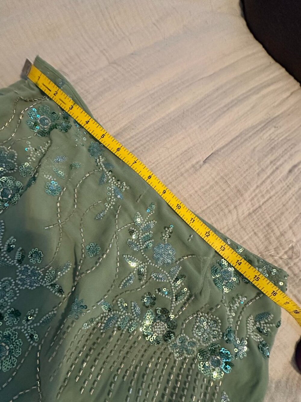 Peppermayo Corinne Low Rise Sequin Maxi Skirt - Mint - Picture 9 of 9